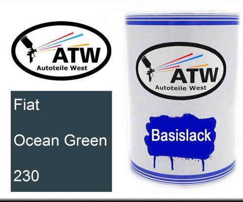 Fiat, Ocean Green, 230: 500ml Lackdose, von ATW Autoteile West.